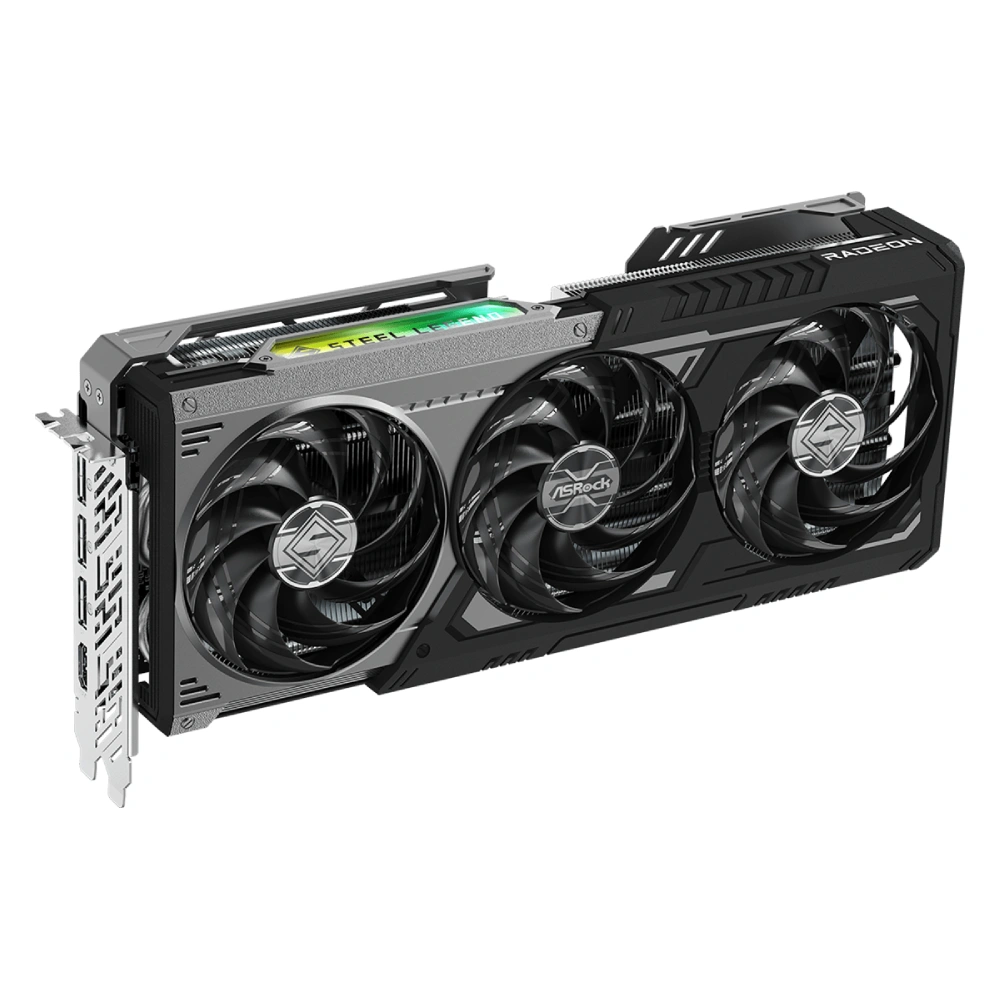 ASRock Graphic Card RX 9070 16GB DDR6 XT Steel Legend Dark Triple Fan view 4